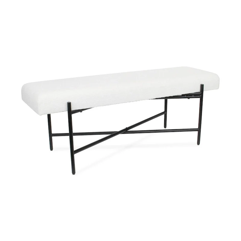 Tingri Modern White Cushion Top Entryway Bench