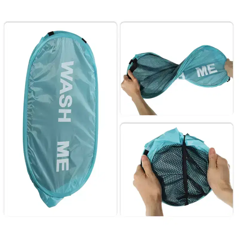 Foldable Mesh Laundry Basket, Black/Blue/Green/Pink, 75L, 1-Person Use