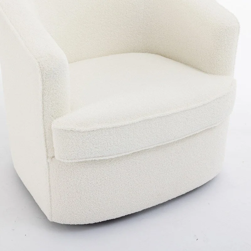 SEYNAR Modern Boucle Upholstered 360 Degree Swivel Accent Club Chair Set of 2
