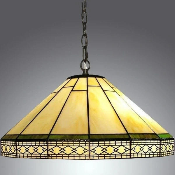 Tiffany-style 2-light Yellow and Green Roman Hanging Pendant Light
