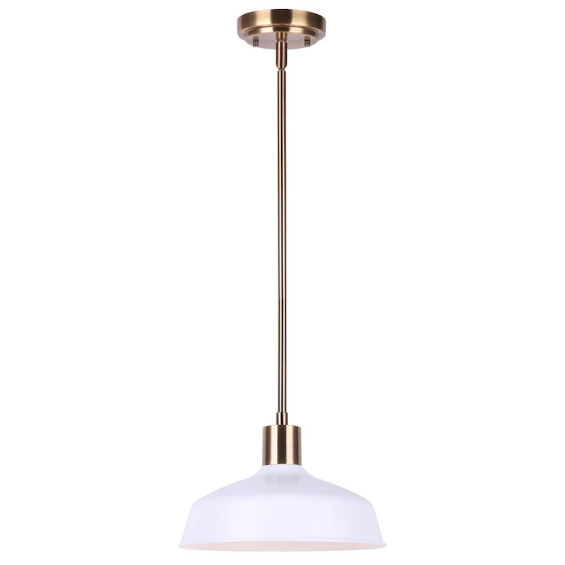 Bellow 1 Light Pendant, White Finish
