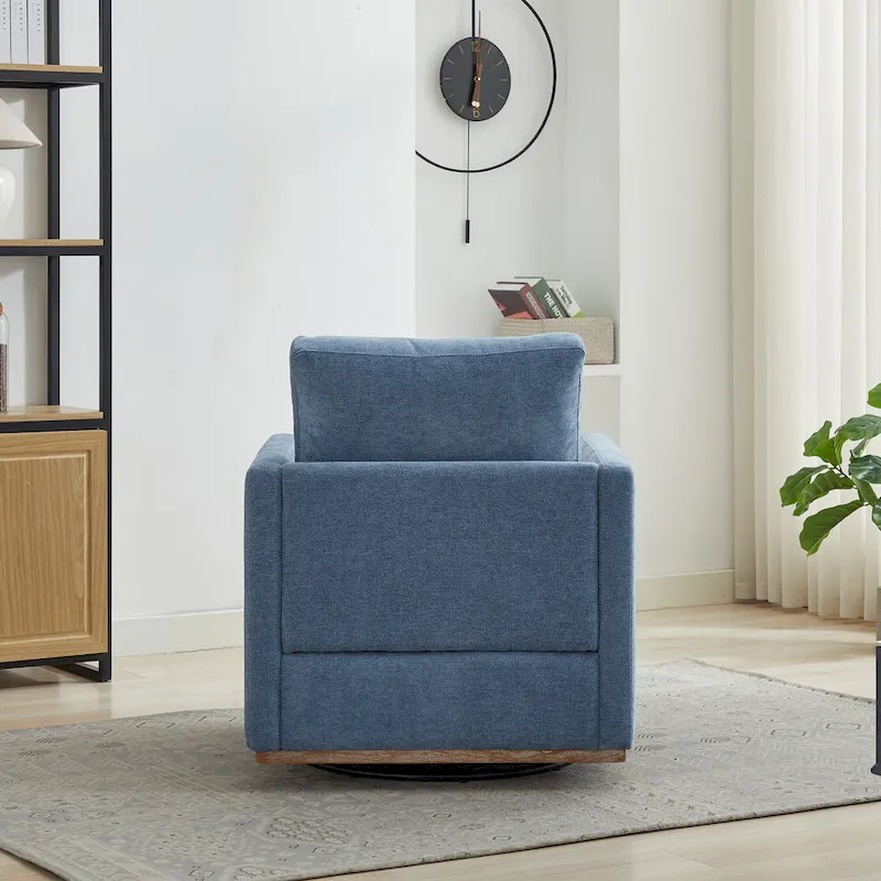 Square Upholstered Swivel Accent Chair