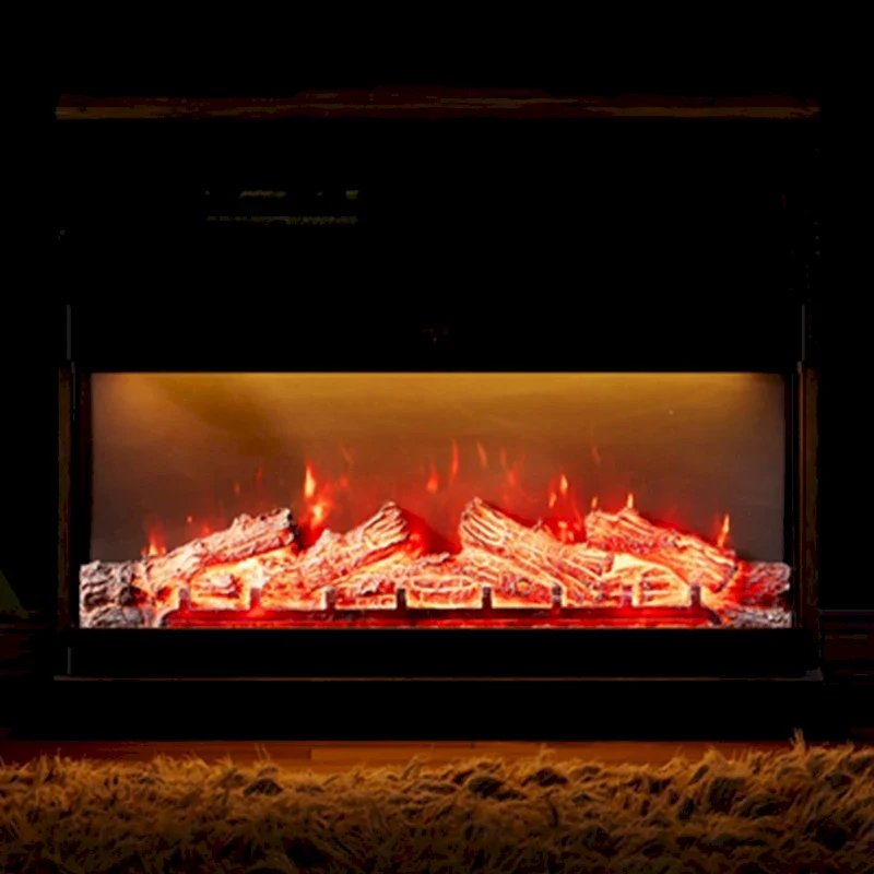 WAMPAT 36 inch 3 Sided Glass Electric Fireplace InsertBlack
