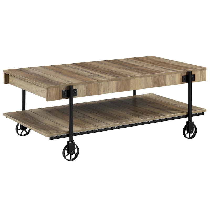 Hyssop Farmhouse 47-inch Steel 1-Shelf Coffee Table by Furniture of America