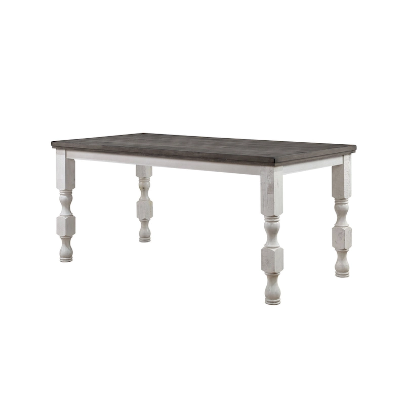 Furniture of America Ionessa Rustic Antique White 79-inch Counter Height Table