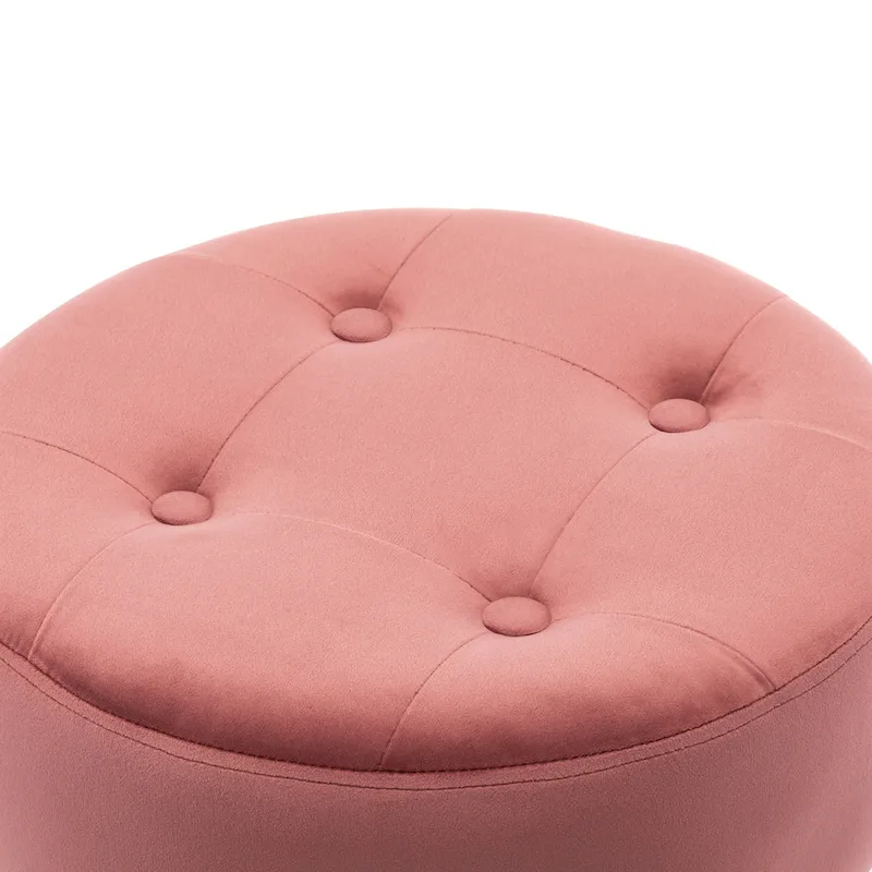 Adjustable Height Round Ottoman Swivel Vanity Stool