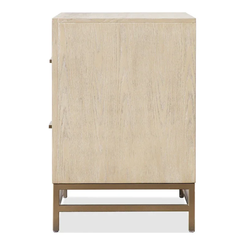 Furniture of America Drayden Transitional Oak Solid Wood 2-Piece Bed and Nightstand Bedroom Set