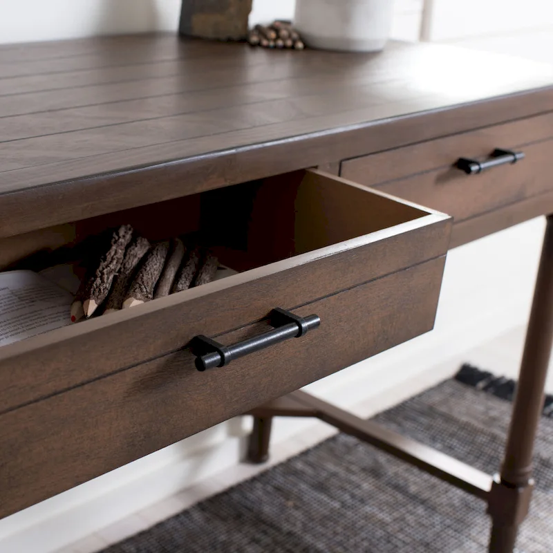 SAFAVIEH Zennure White Washed Grey Writing Desk