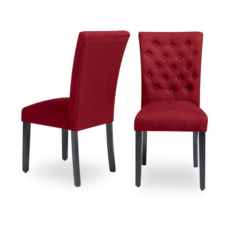 Fabric Armless Parsons Dining Chairs (Set of 2)