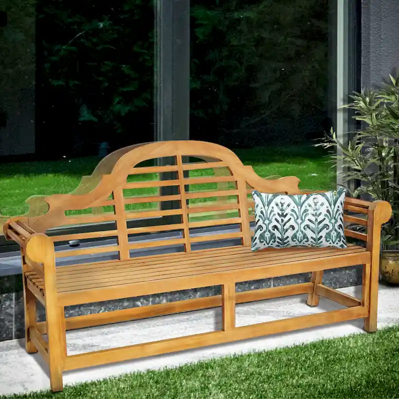 Seven Seas Teak Marlborough Outdoor Teak Wood Patio Bench, 6 Foot