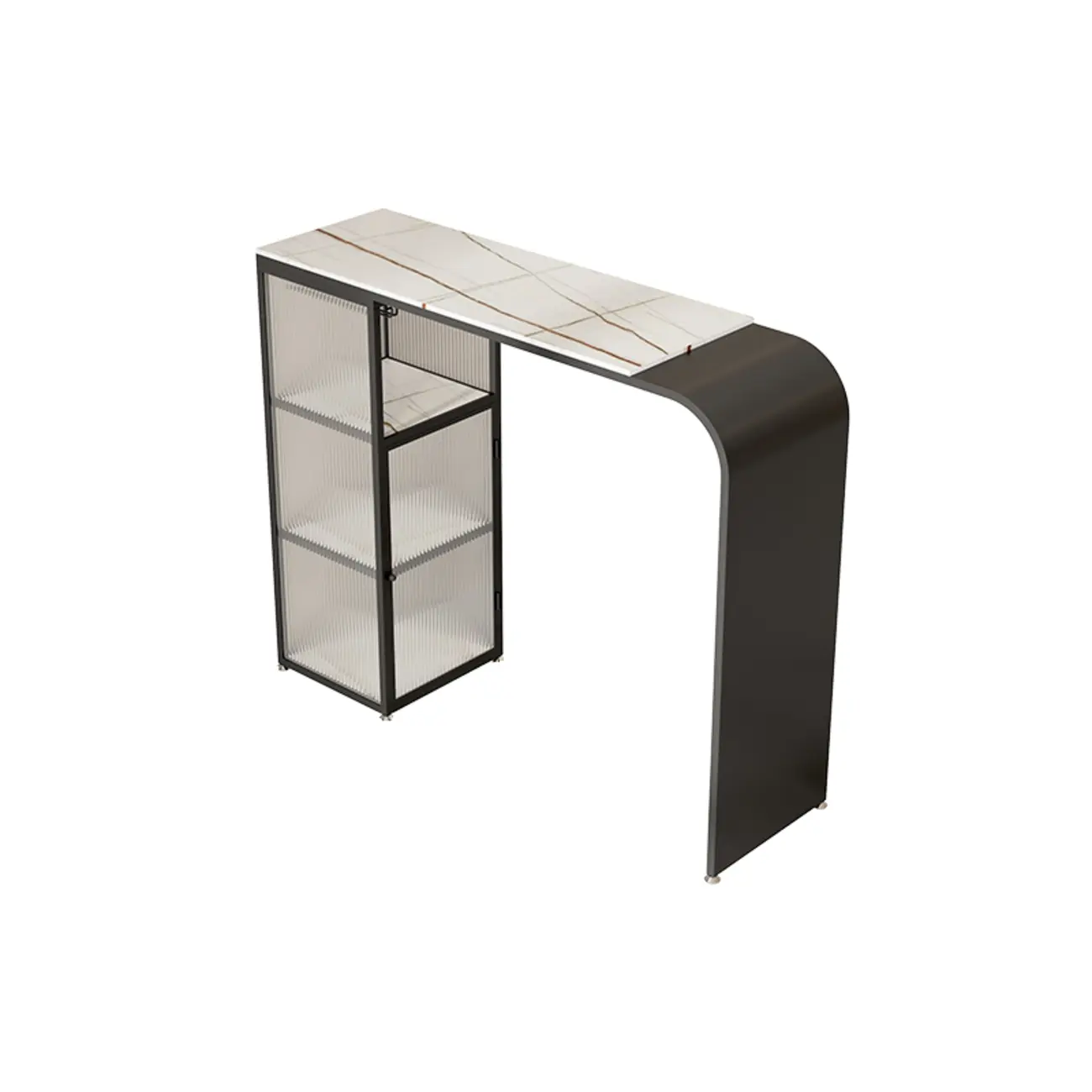 Modern White Stone Top Bar Tables with Storage