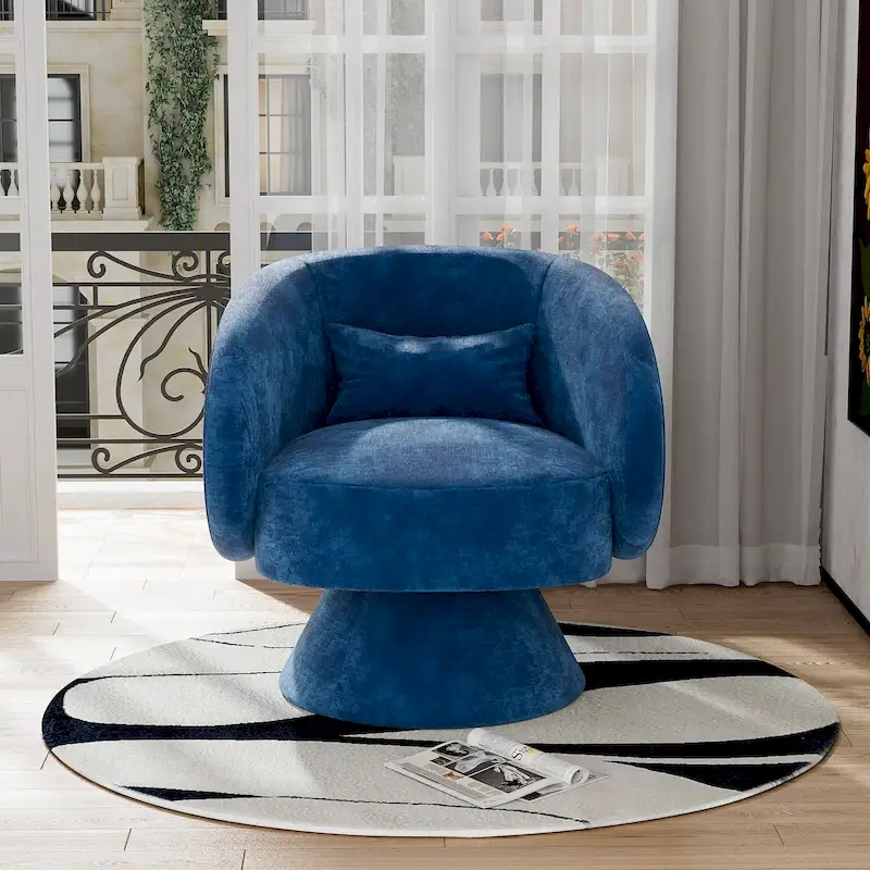 Ouyessir 360 Degree Swivel Cuddle Barrel Sofa Chairs