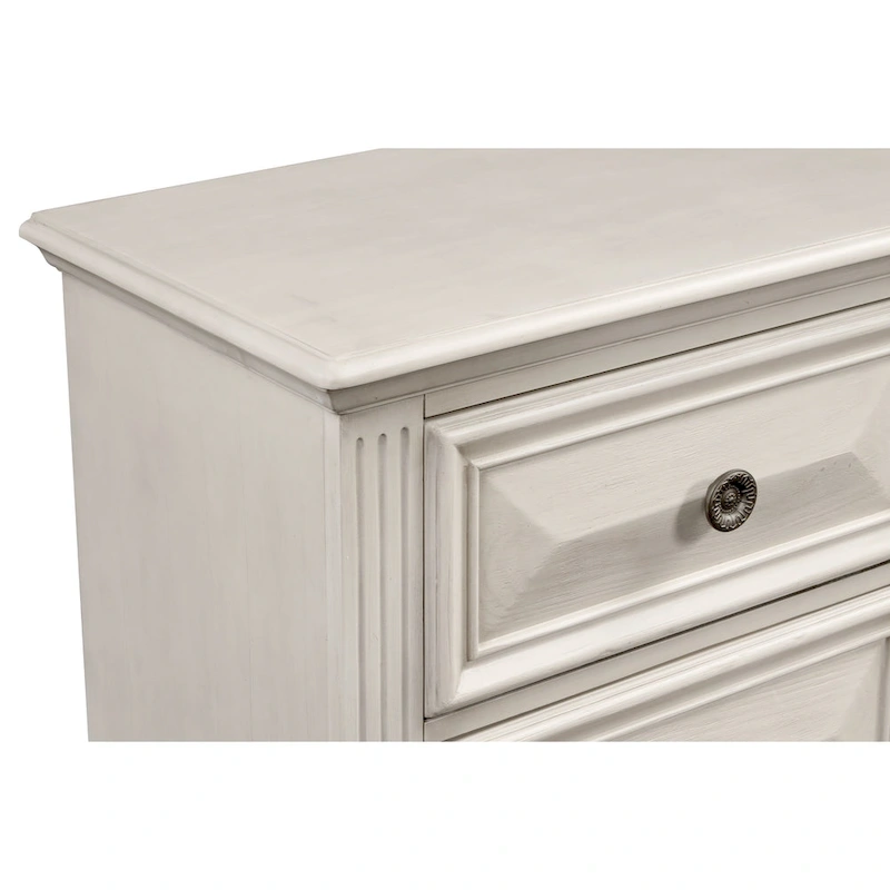 Roundhill Furniture Renova Distressed Parchment Wood 5-piece Bedroom Set