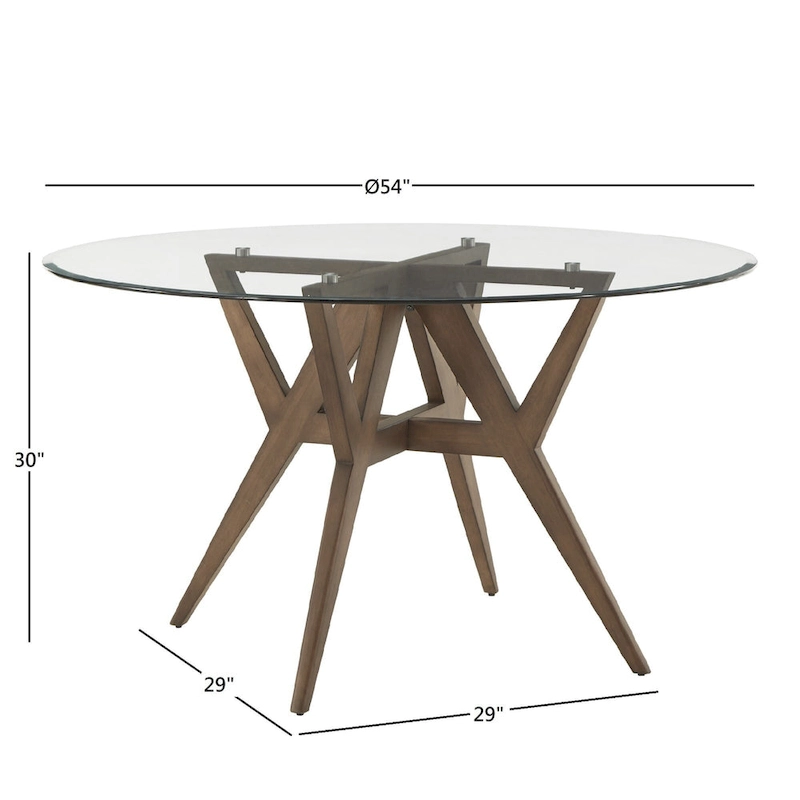 Sheeba Round Mid-Century Modern Walnut Base Dining Table by iNSPIRE Q Modern