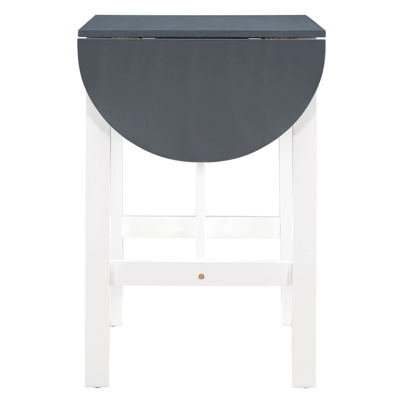 3-Piece Wooden Counter Height Dining Table Set with Drop Leaf Table & 2 Chairs