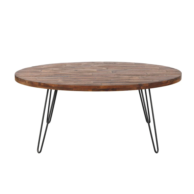 Raffles 44 Wood Oval Cocktail Table