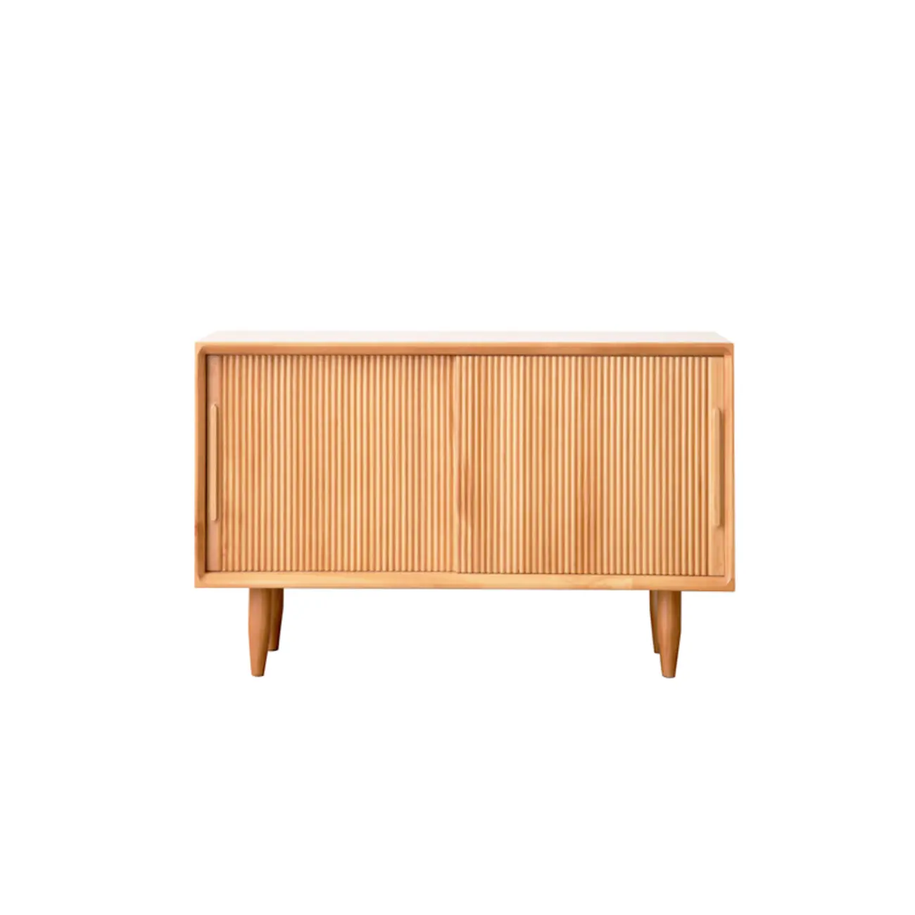 Walnut Wooden Cabinet Entryway Bench Sliding Doors