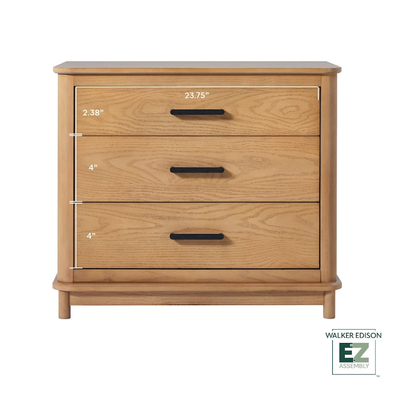 Walker Edison 3-Drawer Nightstand with Ultra-Easy Drawer Assembly