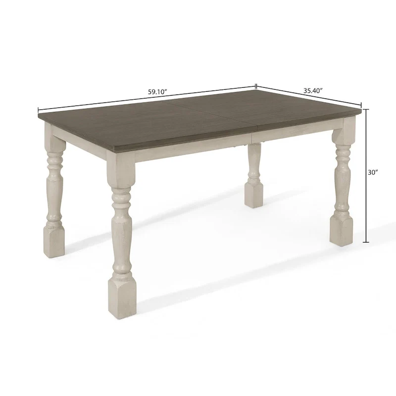 Mid-century Elegant Two-tone 7-piece Dining Set