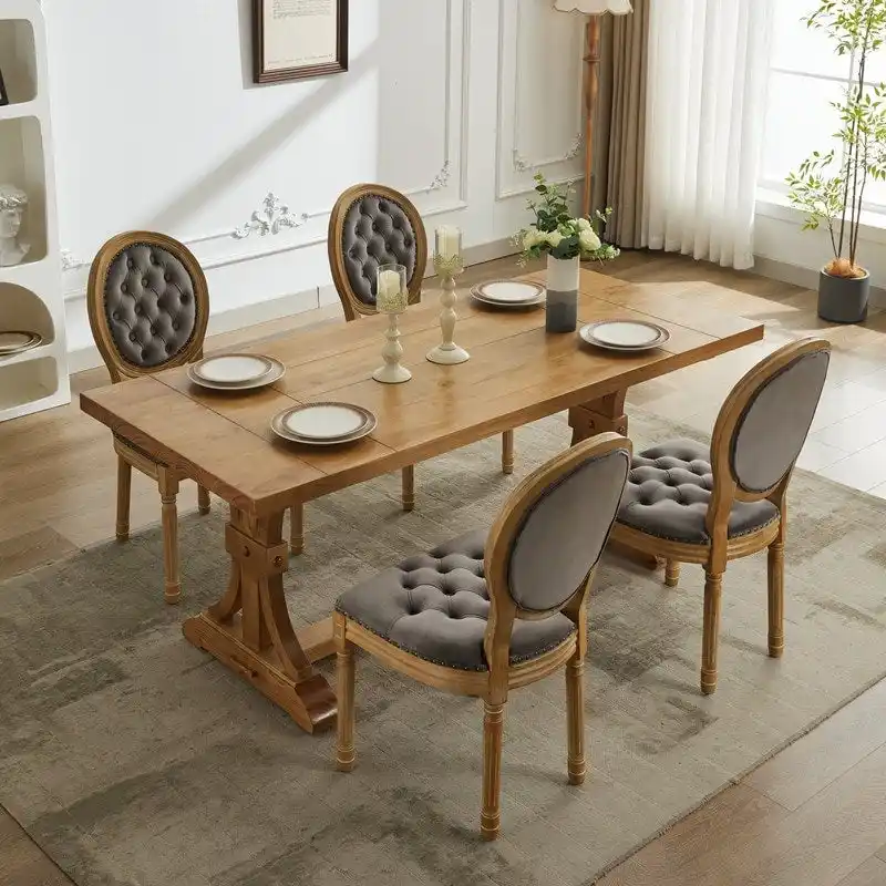 French Dining Chair with Nailhead Trim Set of 6