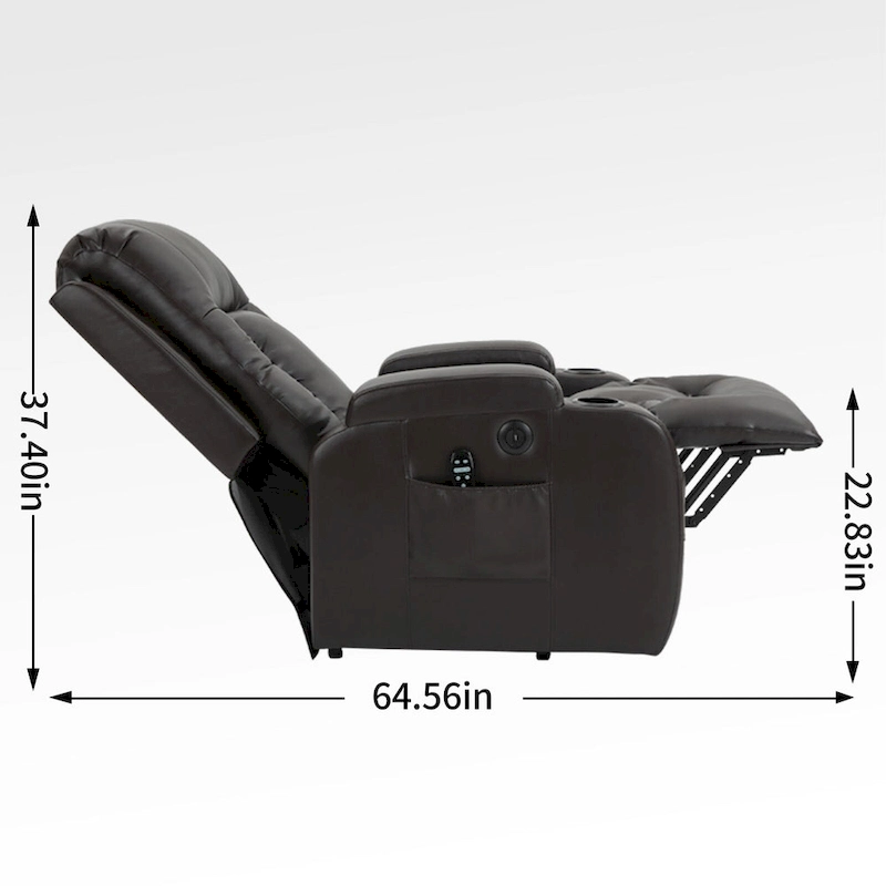 Black Power Lift Recliner with Massage, Heat & Heavy Duty Frame