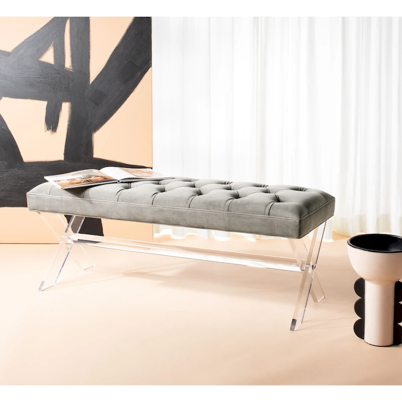 SAFAVIEH Couture Ketevan Tufted Acrylic Bench - 48