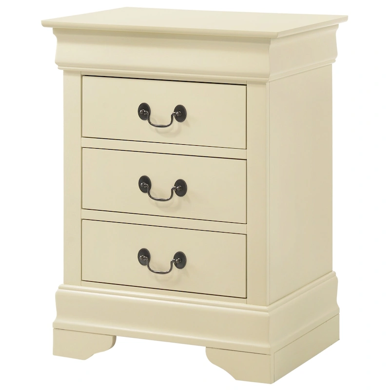 Wood 3 Drawer Nightstand