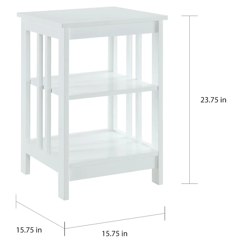 Mission End Table with Shelves