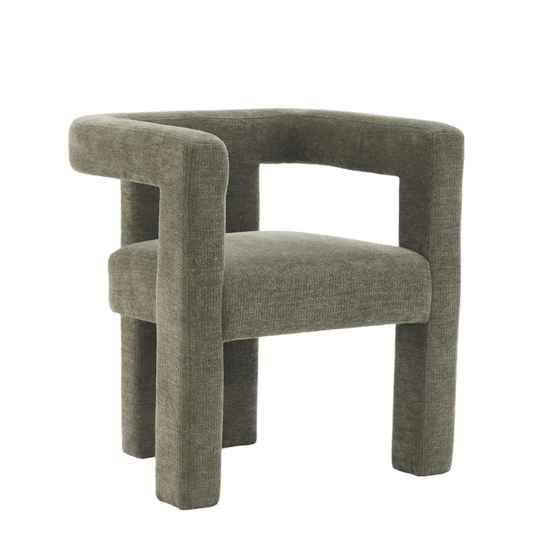 Set of 1 Chic design Barrel shaped Fabric Upholstered Accent Armchair