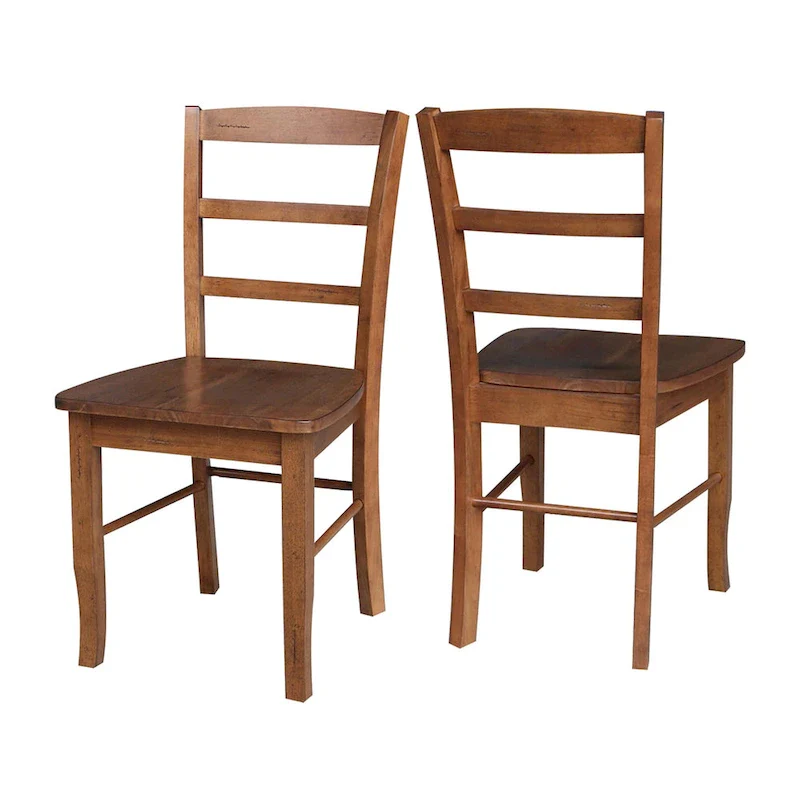 International Concepts Solid Wood Madrid Ladderback Chairs, Set of 2 - N/A
