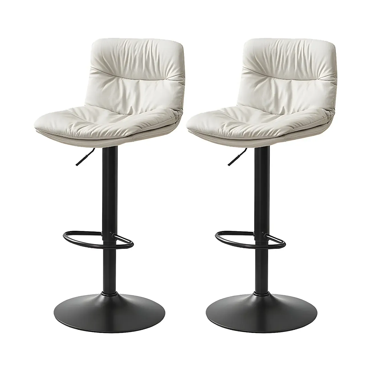 Modern Leather Saddle Swivel Adjustable Bar Stool