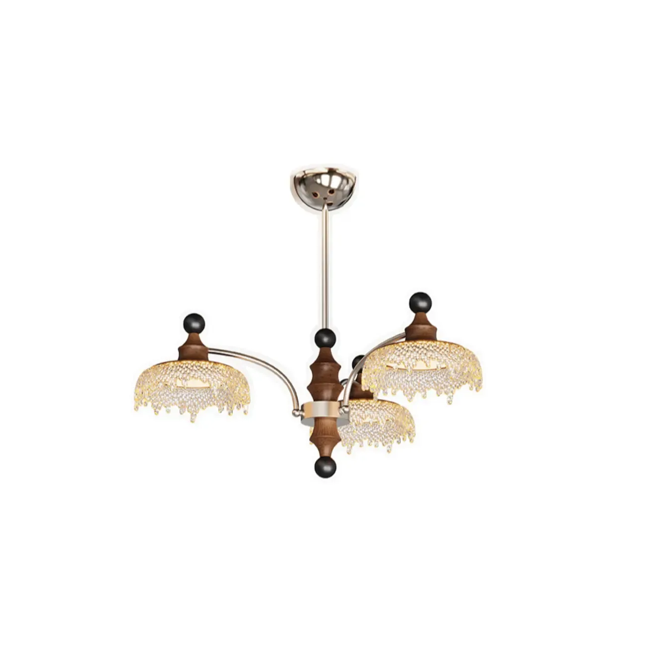 Black Crystal Wood Branch Modern Crystalline Chandelier