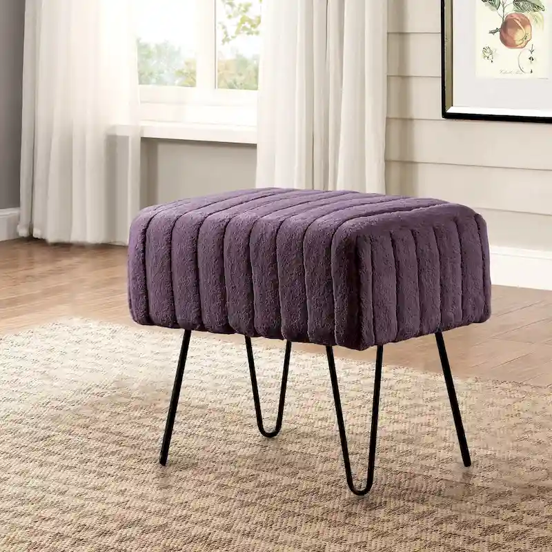 Serenta SuperMink Fauxfur Ottoman Bench