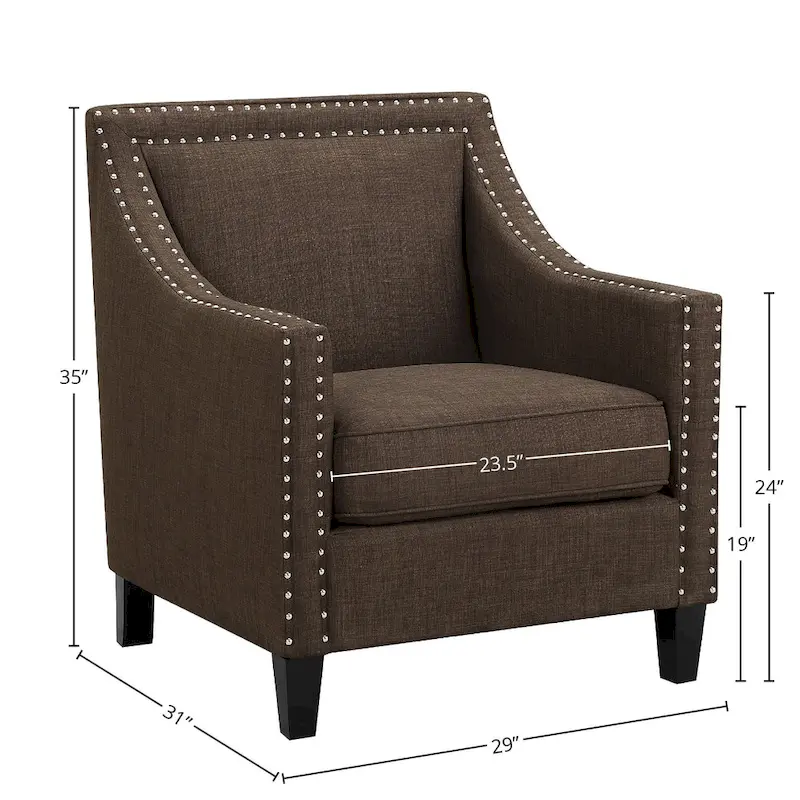 Erica Accent Armchair with Chrome Nailhead Trim