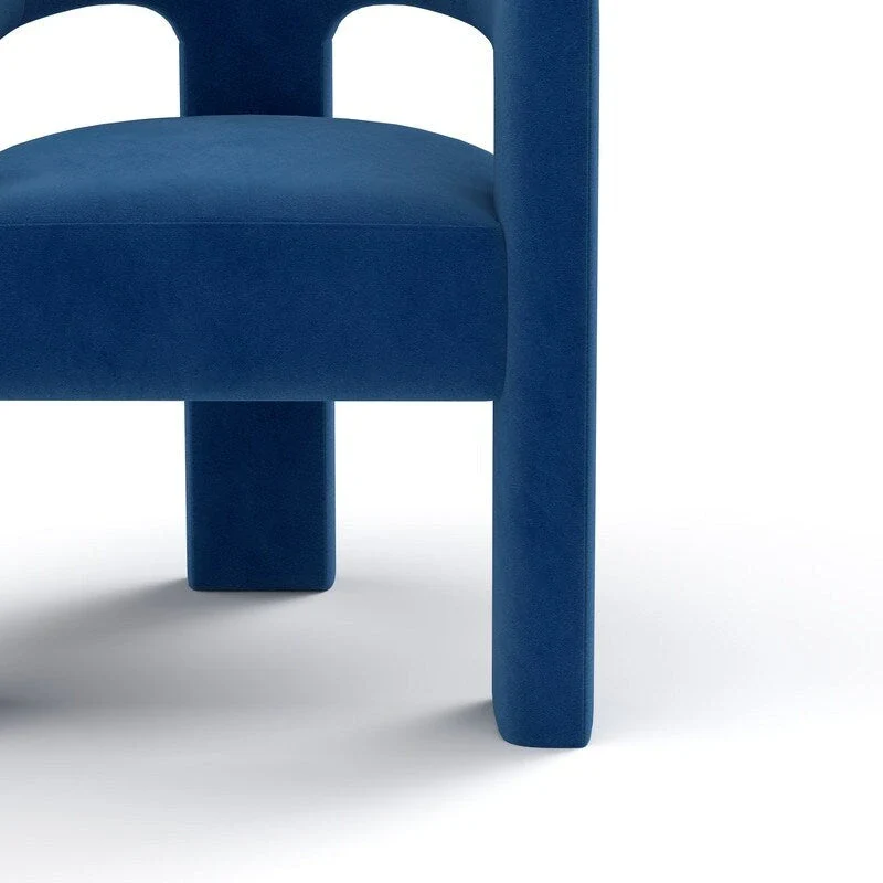 Modern Glam Velvet Upholstered Dining Chair, Open-Back Accent Chair