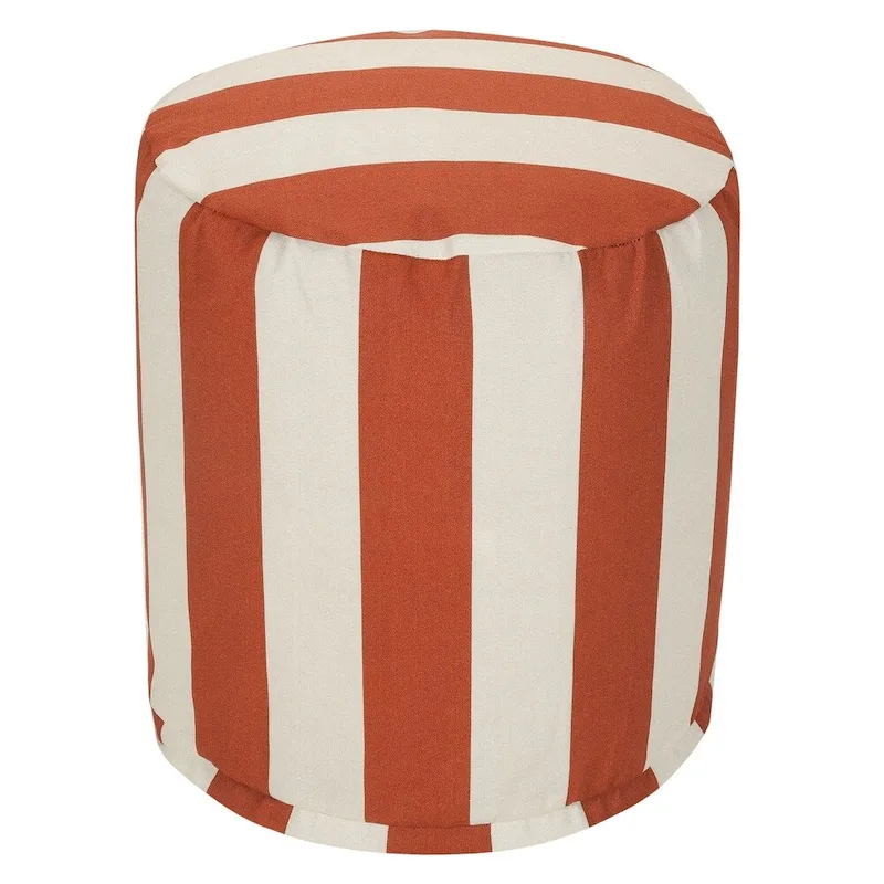 Majestic Home Goods Vertical Stripe Indoor / Outdoor Ottoman Pouf 16 L x 16 W x 17 H