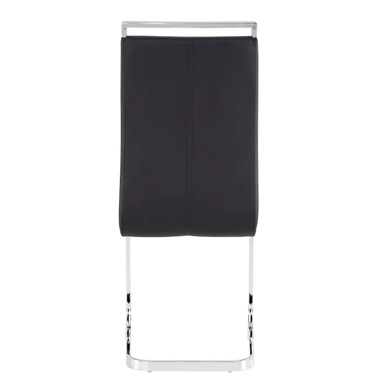 Dining Chair with C-shaped Chrome Metal Legs(Set of 4)