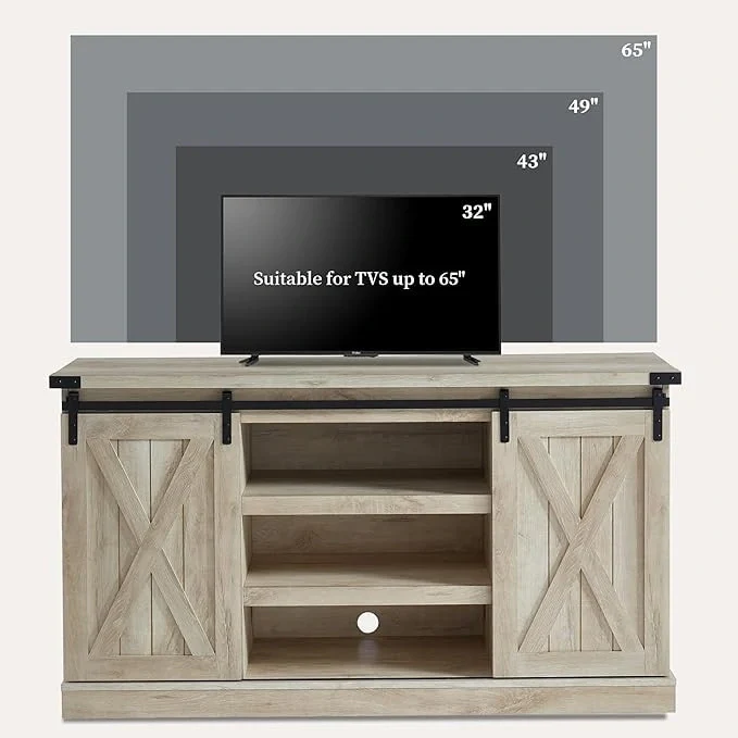 Wood Media Console TV Stand Entertainment Center