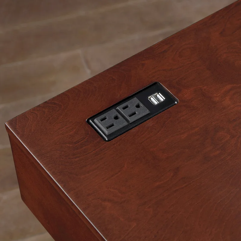 Foli Transitional 47-inch Wood 2-Drawer Desk with USBs and Power Outlets by Furniture of America