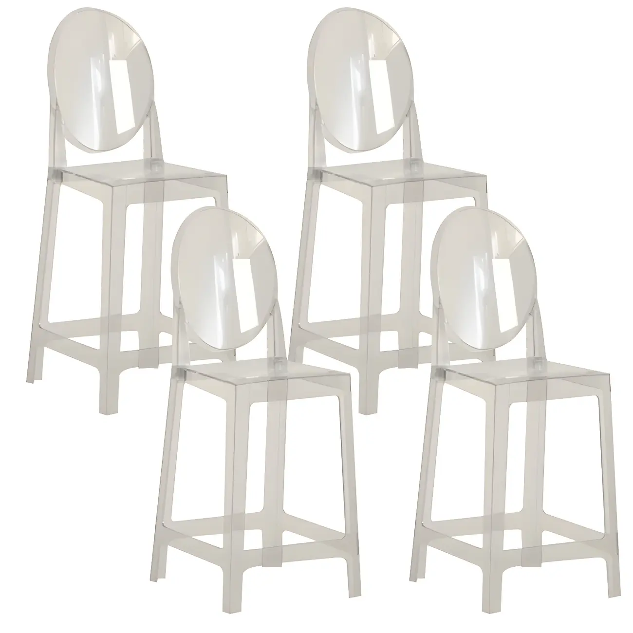 Modern Acrylic Smooth Elegant Circular Backrest Bar Stool