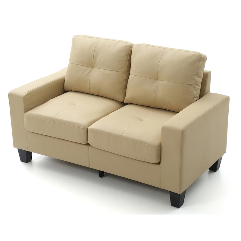 Newbury 58 in. W Flared Arm Faux Leather Straight Sofa - 32 L x 58 W x 36 H