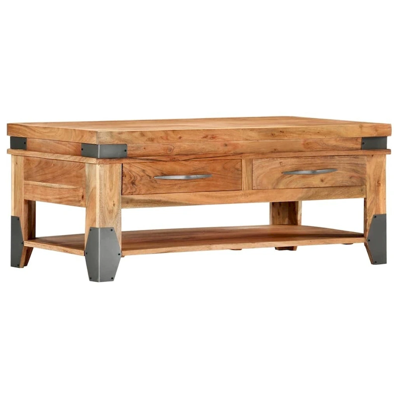 vidaXL Coffee Table 43.3x20.5x17.7 Solid Acacia Wood - 43.3 x 20.5 x 17.7