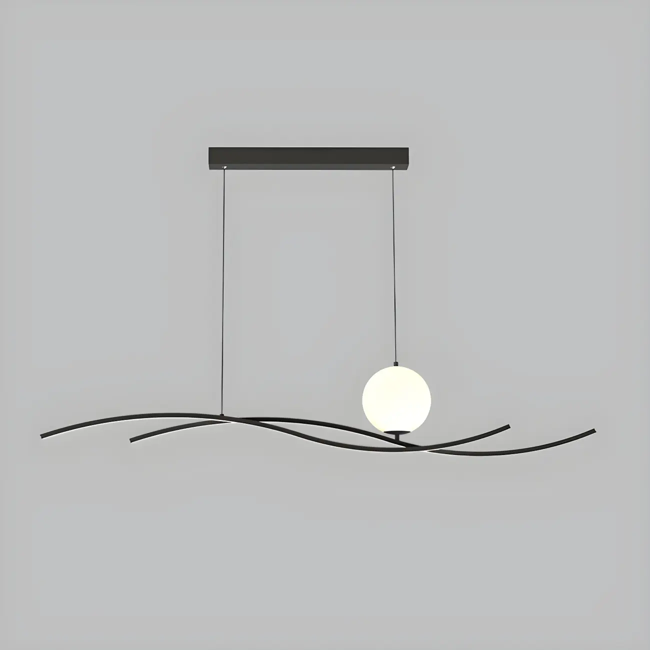 Minimalist Black/White Linear Adjustable Island Pendant Light