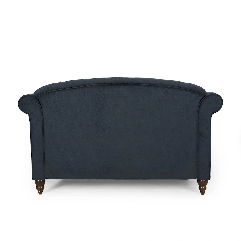 Charcoal 66 Upholstered Loveseat Chaise Lounge Chair with Birch Legs