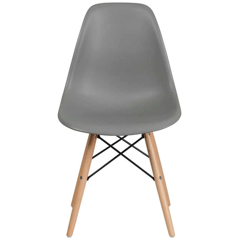 Plastic Chair with Wooden Legs