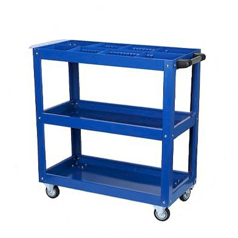 3 Tier Tool Cart on Wheels, 450 LBS Heavy Duty Steel Utility Cart w/Lockable Wheels for kitchen,Garage, Warehouse