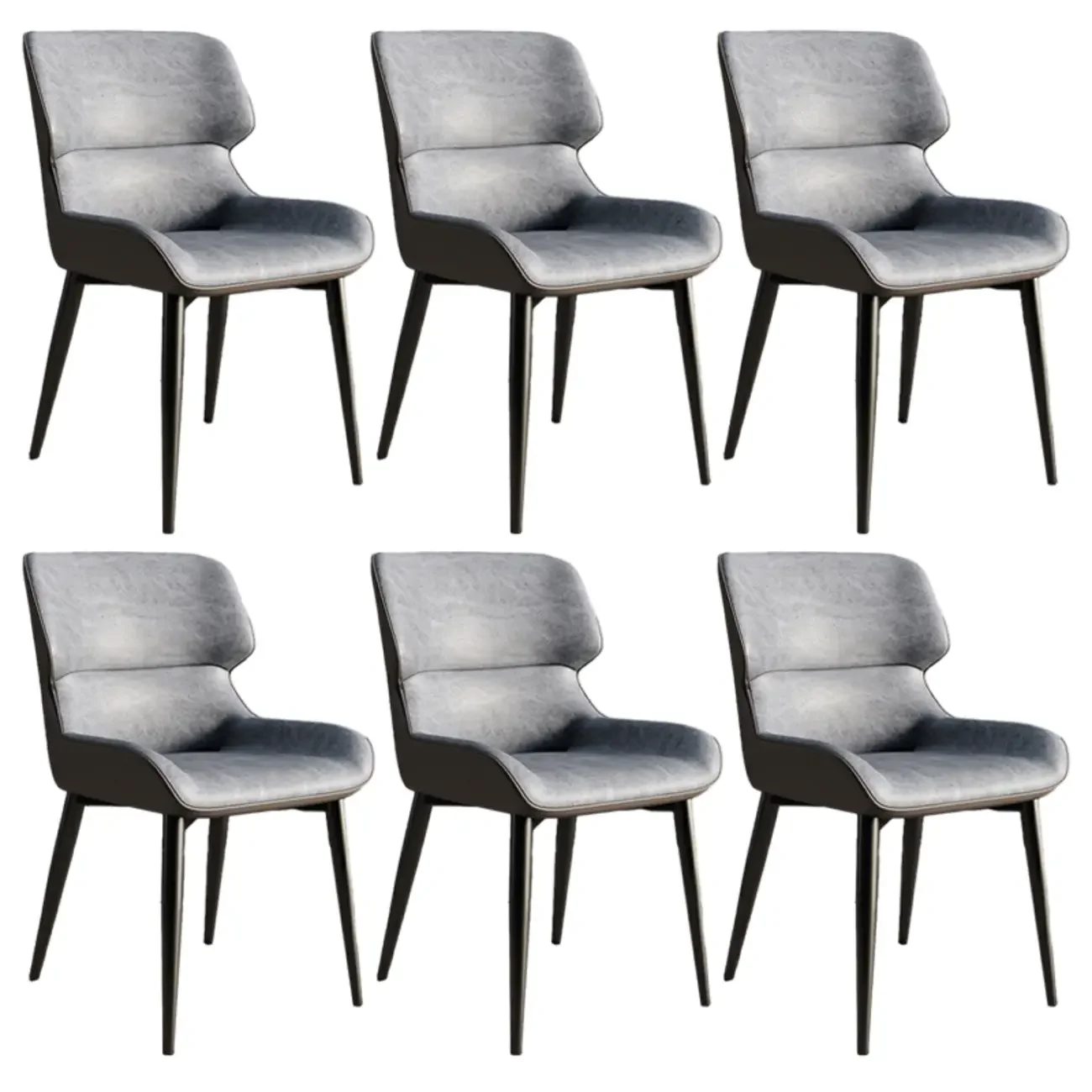 Leather Low Solid Back Armless Dining Side Chair