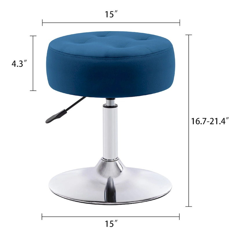 Adjustable Height Round Ottoman Swivel Vanity Stool