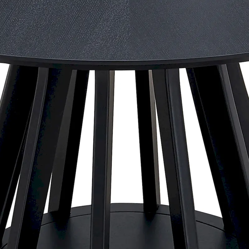 5 Pcs Solid Wood Dining Table Set, Round Kitchen Furniture Set with Wooden Pedestal Kitchen Table and 4 Upholstered Chairs