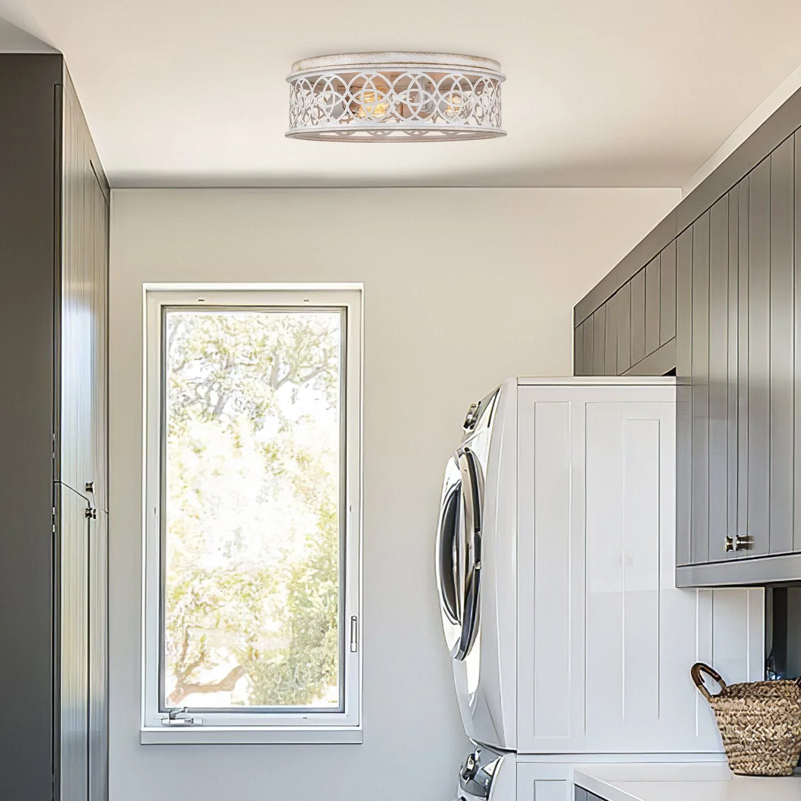 Blythe 17 3-Light Rustic Farmhouse Flush Mount Ceiling Light